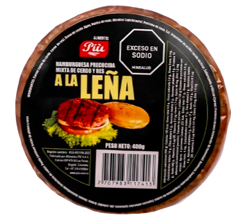 Hamburguesa Precocida Mixta Res y Cerdo a la Leña