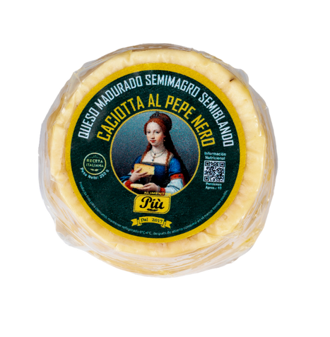 Queso Madurado Semimagro Semiblando Caciotta al Pepe Nero